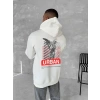 Oversize Üç İplik Kapüşonlu SweatShirt - Beyaz