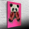 Pembe Arka Plan Boksör Panda Kanvas Tablo 50 x 70