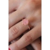 Pembe Lotus Çiçek Figür Gold Renk Kadın Yüzük