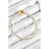 Pirinç Charm Zirkon Taşlı Kalp Model Gold Renk Kadın Bileklik