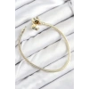 Pirinç Charm Zirkon Taşlı Yonca Model Gold Renk Kadın Bileklik