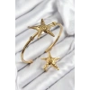 Pirinç Deniz Yıldızı Model Gold Renk Bileklik Yüzük Set