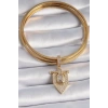 Pirinç Gold Renk Baget Zirkon Taşlı Ajda Charm
