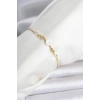 Pirinç Gold Renk Çiçek Model Su Yolu Kadın Bileklik