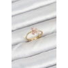 Pirinç Gold Renk Pembe Kelebek Kadın Yüzük