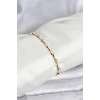 Pirinç Gold Renk VIP Seri Kemik Model Zirkon Taşlı Kadın Bileklik