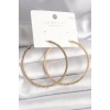 Pirinç Gold Renk Zirkon Taşlı Halka Model Kadın Küpe