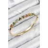 Pirinç Renkli Zirkon Taşlı Sıralı Kalp Model Gold Renk Kadın Kelepçe
