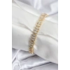 Pirinç VIP Seri Gold Renk Oval Sıralı Kadın Bileklik