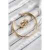 Pirinç Zirkon Taşlı Ayrık Model Gold Renk Bileklik Yüzük Set