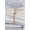 Pirinç Zirkon Taşlı Gold Renk Kadın Bileklik
