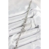 Pirinç Zirkon Taşlı Kalp Detaylı Çiçek Model Gümüş Renk Kadın Bileklik