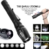Profesyonel Tx6 Şarjlı Zoomlu El Feneri Watton Wt-241