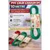 PVC Çelik Çamaşır İpi 10 Metre Dayanıklı Paslanmaz Çelik Özlü Çamaşır Askı İpi 1 Adet