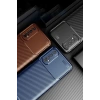 Realme 7 Kılıf Auto Focus Karbon Kapak - Lacivert
