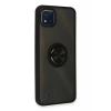 Realme C11 2021 Kılıf Montreal Yüzüklü Silikon Kapak - Siyah
