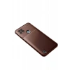 Realme C21 Kılıf Auto Focus Karbon Kapak - Kahverengi