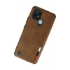Realme C21 Kılıf Loop Deri Silikon - Kahverengi