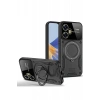 Realme C55 Kılıf Joy Lens Standlı Kapak - Siyah