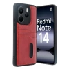 Redmi Note 14 4G Kılıf Sara Kartvizitli Deri Kılıf - Kırmızı