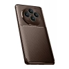 Reno 11 FS Kılıf Auto Focus Karbon Kapak - Kahverengi