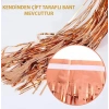 Rose Gold Püsküllü Kapı Perdesi