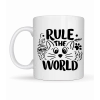 Rule The World Kedi Desenli Porselen Kupa MODEL 61 Sevimli Kedi Figürlü Kahve Kupası