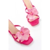 S-622 Fuşya Orkide Detaylı İnce Topuklu Kadın Terlik