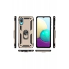 Samsung Galaxy A02 Kılıf Sofya Yüzüklü Silikon Kapak - Gold