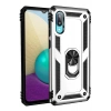 Samsung Galaxy A02 Kılıf Sofya Yüzüklü Silikon Kapak - Gümüş