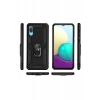 Samsung Galaxy A02 Kılıf Sofya Yüzüklü Silikon Kapak - Siyah