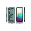 Samsung Galaxy A02 Kılıf Sofya Yüzüklü Silikon Kapak - Yeşil