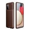 Samsung Galaxy A02S Kılıf Auto Focus Karbon Kapak - Kahverengi