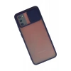 Samsung Galaxy A02S Kılıf Palm Buzlu Kamera Sürgülü Silikon - Lacivert