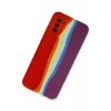 Samsung Galaxy A03S Kılıf Ebruli Lansman Silikon - Kırmızı-Mor