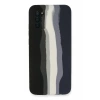 Samsung Galaxy A03S Kılıf Ebruli Lansman Silikon - Siyah-Lacivert