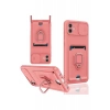 Samsung Galaxy A05 Kılıf Zuma Kartvizitli Yüzüklü Silikon - Pembe