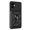 Samsung Galaxy A07 4G Pars Lens Yüzüklü Silikon - Siyah