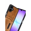 Samsung Galaxy A07 4G Sara Kartvizitli Deri Kılıf - Taba