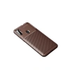 Samsung Galaxy A11 Kılıf Auto Focus Karbon Kapak - Kahverengi