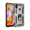 Samsung Galaxy A11 Kılıf Sofya Yüzüklü Silikon Kapak - Gümüş