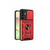 Samsung Galaxy A16 5G Kılıf Pars Lens Yüzüklü Silikon - Kırmızı