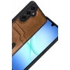 Samsung Galaxy A17 5G Sara Kartvizitli Deri Kılıf - Taba