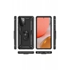 Samsung Galaxy A72 Kılıf Sofya Yüzüklü Silikon Kapak - Siyah