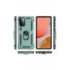 Samsung Galaxy A72 Kılıf Sofya Yüzüklü Silikon Kapak - Yeşil