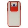 Samsung Galaxy J7 Kılıf Palm Buzlu Kamera Sürgülü Silikon - Kırmızı