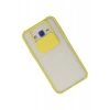 Samsung Galaxy J7 Kılıf Palm Buzlu Kamera Sürgülü Silikon - Sarı