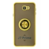 Samsung Galaxy J7 Prime Kılıf Montreal Yüzüklü Silikon Kapak - Sarı