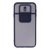 Samsung Galaxy J7 Pro / J730 Kılıf Palm Buzlu Kamera Sürgülü Silikon - Lacivert
