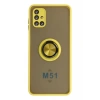 Samsung Galaxy M51 Kılıf Montreal Yüzüklü Silikon Kapak - Sarı
